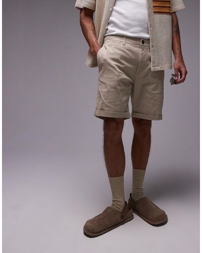 TOPMAN Skinny Chino Shorts - Natural