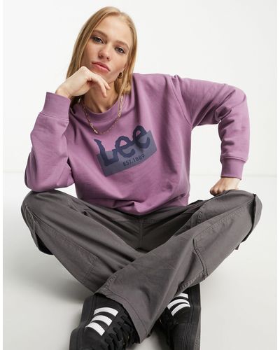 Lee Jeans Sweatshirt Met Logo - Paars
