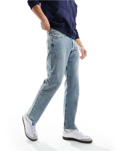 Jack & Jones – chris – vintage-jeans aus festem stoff - Blau