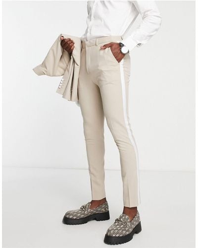 ASOS Super Skinny Tuxedo Suit Trousers - White