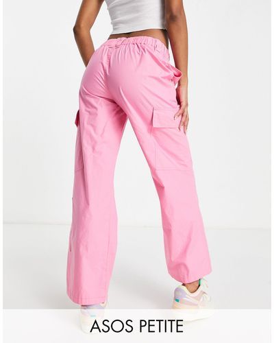 ASOS Petite 00's Low Rise Cargo Pants - Pink