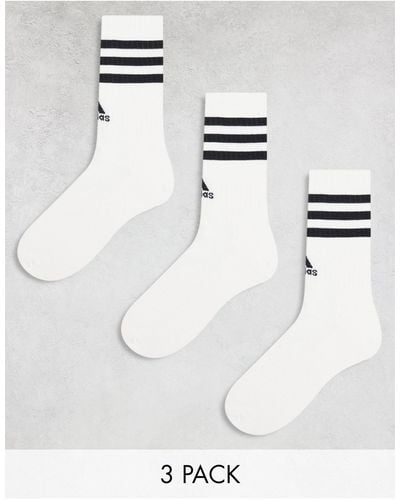 adidas Originals Adidas Training 3 Pack Three Stripe Socks - White