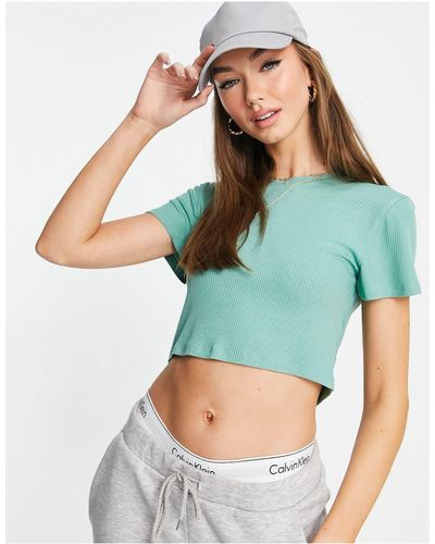 French Connection Cropped T-shirt - Blauw