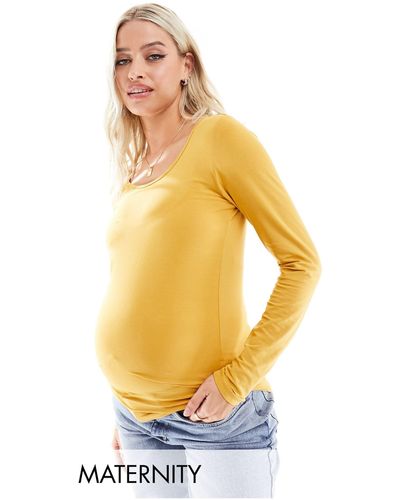 Mama.licious Mamalicious maternity - top à manches longues et encolure dégagée - Blanc