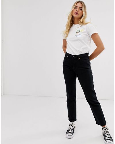 Levi's 501 - Cropped Jeans Met Hoge Taille En Rechte Pijpen - Zwart