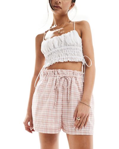 ASOS Short With Ruffle Detail - Pink