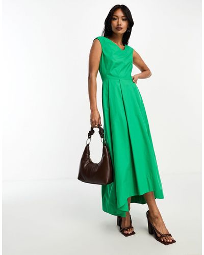 Closet High Low Midaxi Dress - Green