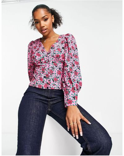 Rose Print Blouses for Women - Up to 79% off | Lyst
