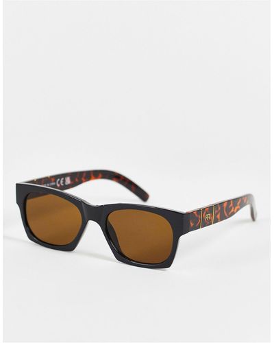 River Island Tort Retro Sunglasses - Black