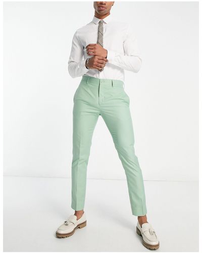 Bolongaro Trevor Wedding Plain Skinny Suit Trousers - Green