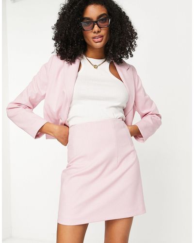 SELECTED Femme Boucle Mini Skirt Co-ord - Pink