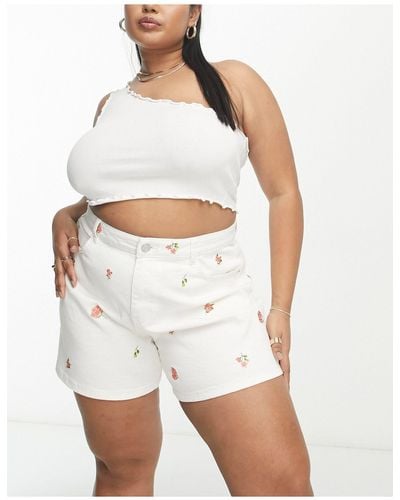 Simply Be Mom Shorts - White