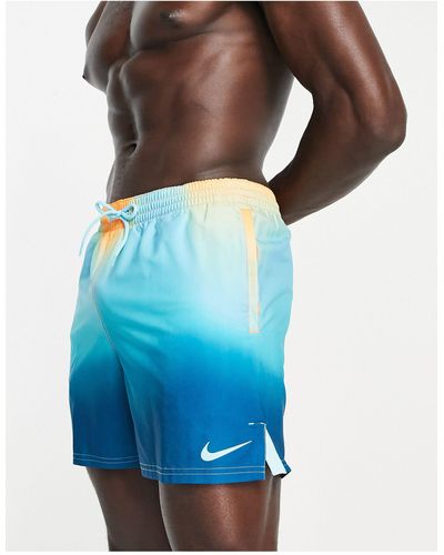 Nike Explore 5 Inch Tie Dye Swim Shorts - Blue