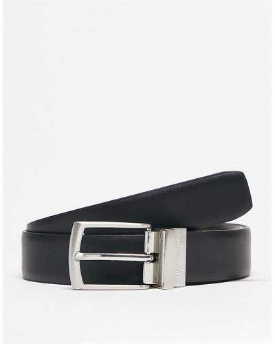 French Connection Leather Reversible Belt - White