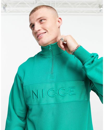 Nicce London Hegira Quarter Zip Sweatshirt - Blue