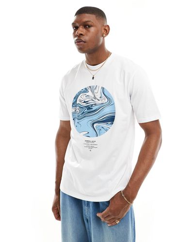 Marshall Artist Camiseta blanca con estampado gráfico - Azul