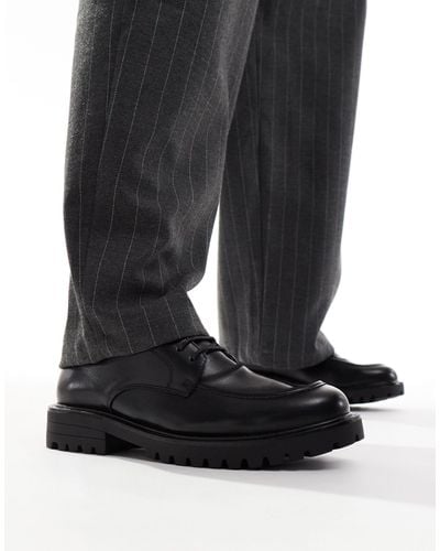 Truffle Collection Chaussures chunky à lacets avec bout arrondi - Noir