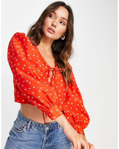 Levi's Fawn Tie Blouse - Red