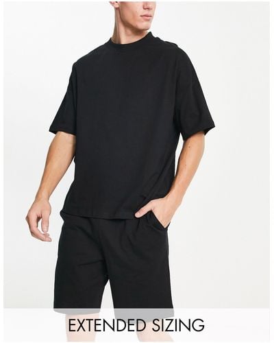 ASOS Pajama Set With Oversized T-shirt And Shorts - Black
