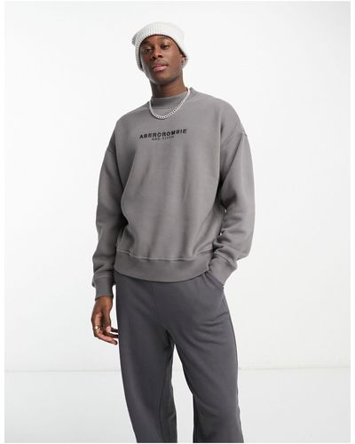 Abercrombie & Fitch Sweatshirt Met Klein Logo - Grijs