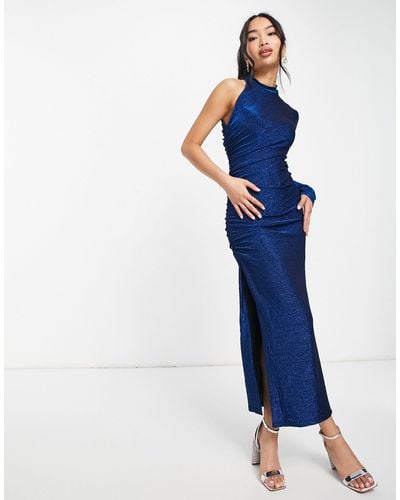 Bardot Xander - Midi-jurk Met Split - Blauw