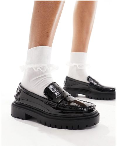 Schuh – lexis – loafer mit dicker sohle aus em lackleder - Schwarz