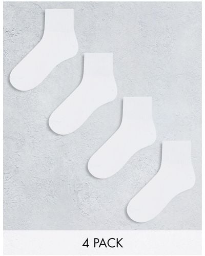 Lindex – 4er-pack knöchelhohe sportsocken - Weiß