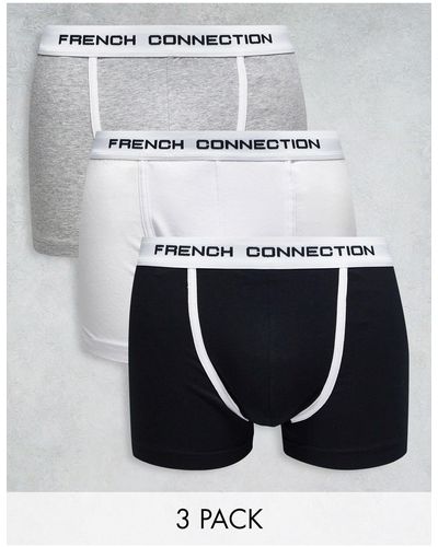 French Connection Set Van 3 Boxershorts - Wit