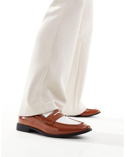 London Rebel Penny Loafers - White