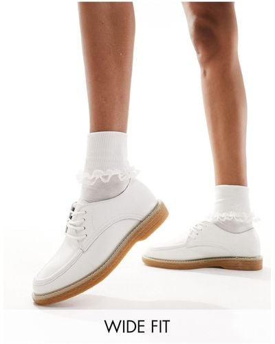 Simply Be Lace Up Brogues - White
