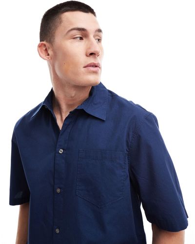 Weekday – tom – kurzärmliges hemd - Blau