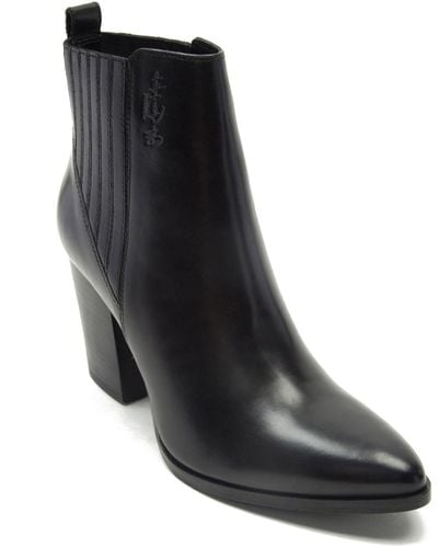 OFF THE HOOK Finsbury High Heel Leather Ankle Boots - Black