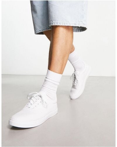 Truffle Collection Lace Up Plimsolls - White