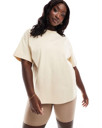 ASOS 4505 Curve Icon Boxy Heavyweight Oversized T-shirt With Quick Dry - Natural