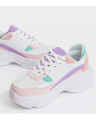 New Look Multicoloured Pastel Chunky Sole Sneakers - Multicolor