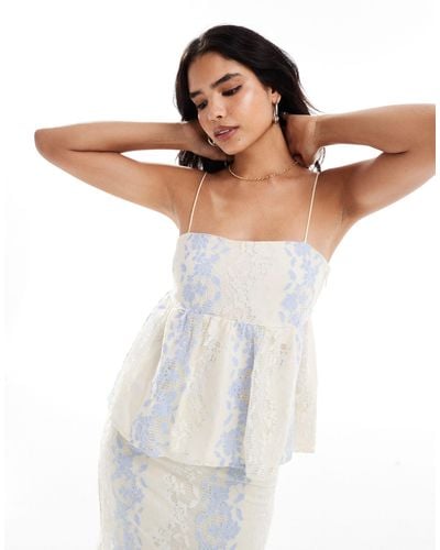 Object Lace Cami Top Co-ord - White