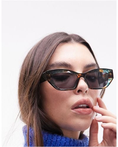 TOPSHOP Sunflower Angular Cat Eye Sunglasses - Pink