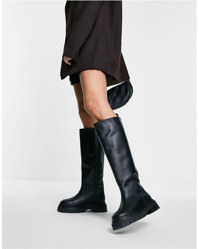 & Other Stories Chunky Sole Knee High Flat Boots - Black