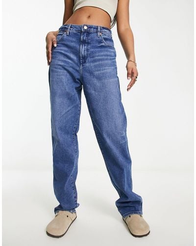 Wrangler Mom Jeans Met Rechte Pasvorm - Blauw