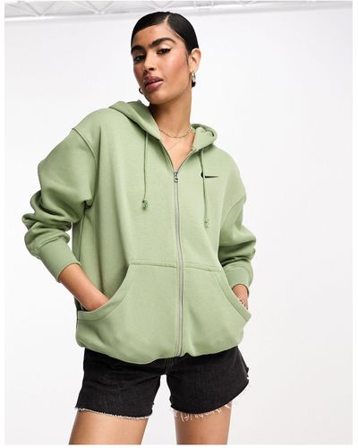 Nike Mini Swoosh Oversized Full Zip Hoodie - Green