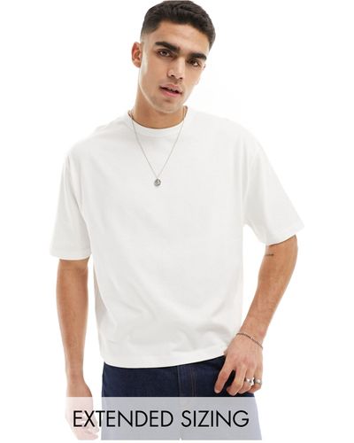 ASOS T-shirt oversize pesante squadrata bianca - Bianco