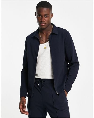 Jack & Jones Premium Co-ord Zip Jersey Jacket - Blue