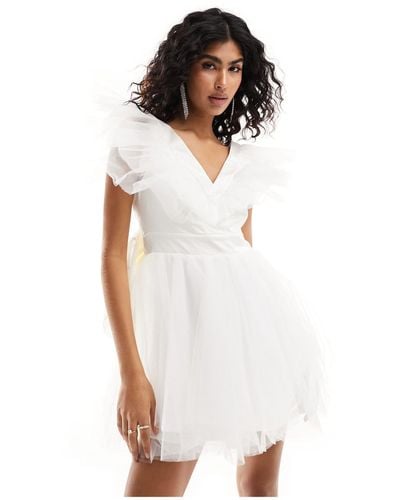 Forever New Bridal Tulle Mini Dress - White