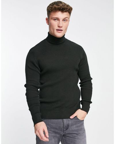 French Connection Ribbed Roll Neck Sweater - Green