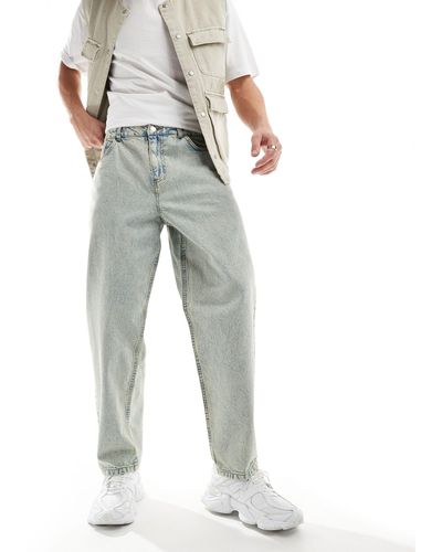 Reclaimed (vintage) – weite dad-jeans - Grau