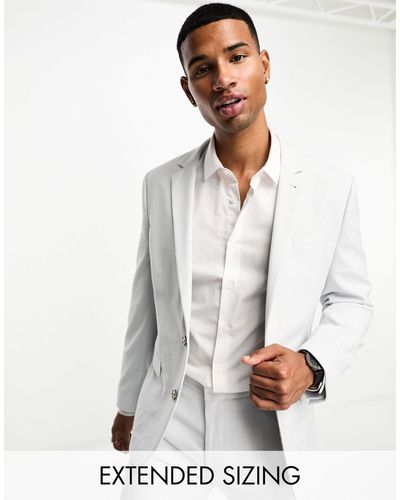 ASOS Micro Texture Skinny Suit Jacket - White