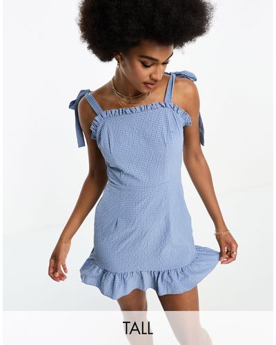 Missguided Strappy Mini Dress - Blue