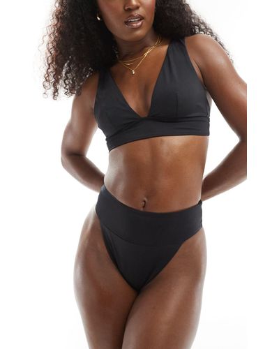 ASOS Maya Mix And Match Sleek Plunge Bikini Top - Black