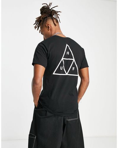Huf Essentials tt - t-shirt a maniche corte nera - Nero