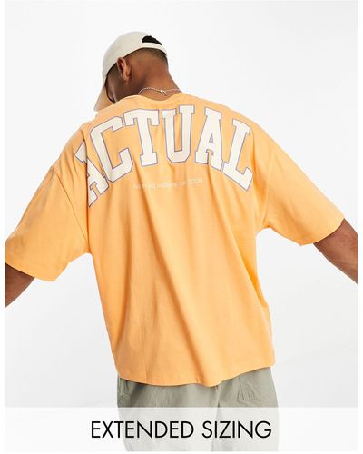 ASOS Camiseta extragrande con logo grande estampado en la espalda - Metálico